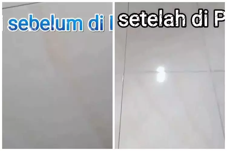 Cara mudah membersihkan lantai dapur dari cipratan minyak cuma pakai 2 bahan sederhana