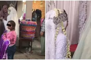 Tetanggaan tapi sama-sama ngadain hajatan, momen pengantin malah saling kondangan ini kocak pol