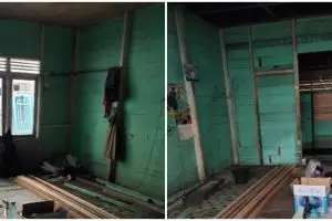 Dinding kayu jadi tampak lebih rapi, 9 potret hasil renovasi ruang tamu ini tampak estetik serba ungu