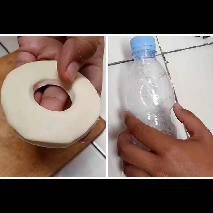 Bermodal botol bekas, aksi kreatif warganet cetak donat ini bikin hasilnya lebih cepat rapi