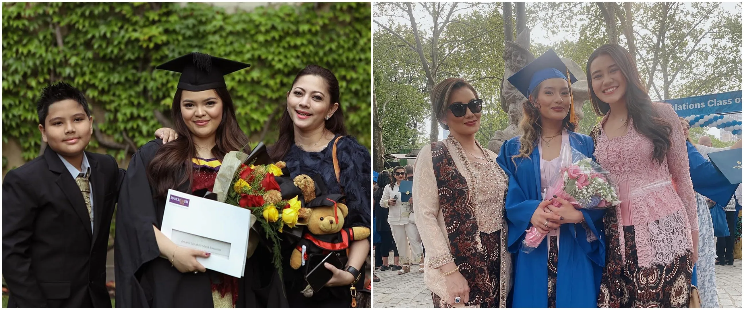 Gaya 7 seleb dampingi anak wisuda di luar negeri, Dewi Gita anggun bak wanita Jawa