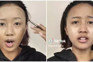 Bak langit dan bumi, wanita ini tunjukkan beda makeup medok vs natural pada satu wajah