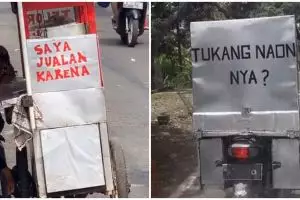 11 Tulisan lucu pada gerobak pedagang kaki lima ini nggak selesai malah nanya balik, bikin bingung
