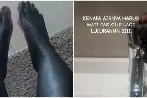 Momen apes wanita luluran sebadan pakai masker arang ternyata keran air mati, mau ketawa tapi kasihan