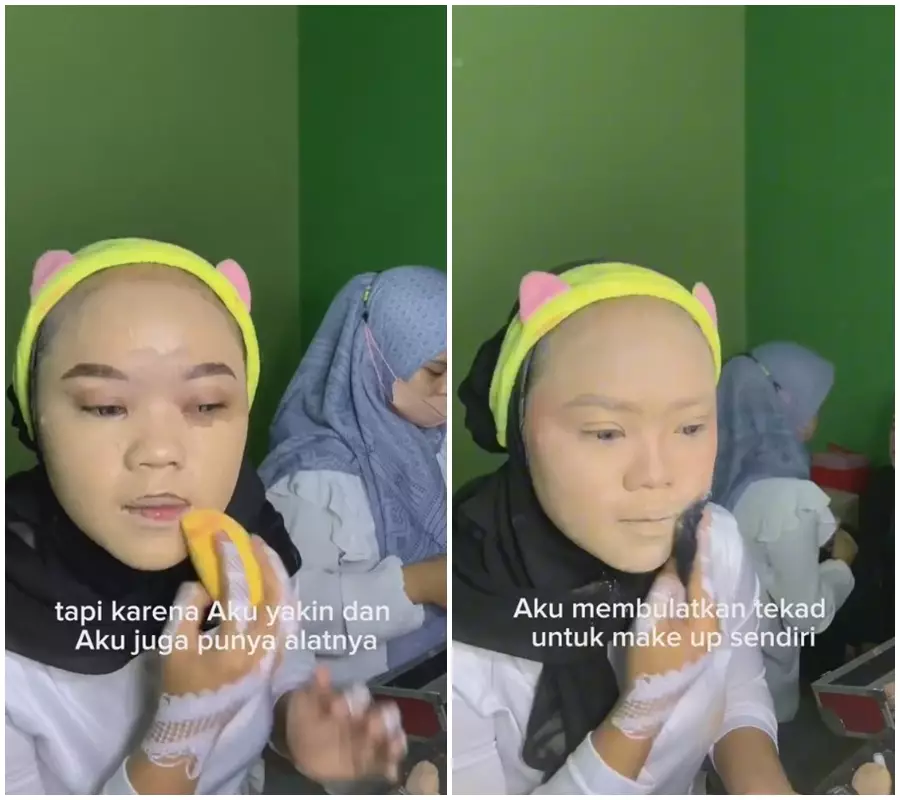 pengantin makeup sendiri © TikTok/@kalianurani24_ pengantin makeup sendiri © TikTok/@kalianurani24_