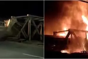 Momen masinis KA Brantas & asistennya lompati kobaran api usai selamatkan penumpang, aksinya dipuji