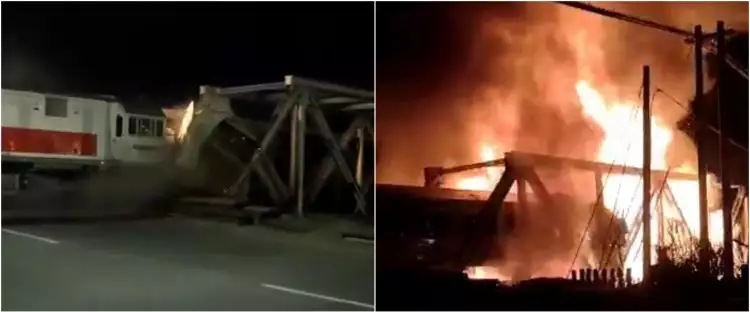Momen masinis KA Brantas & asistennya lompati kobaran api usai selamatkan penumpang, aksinya dipuji