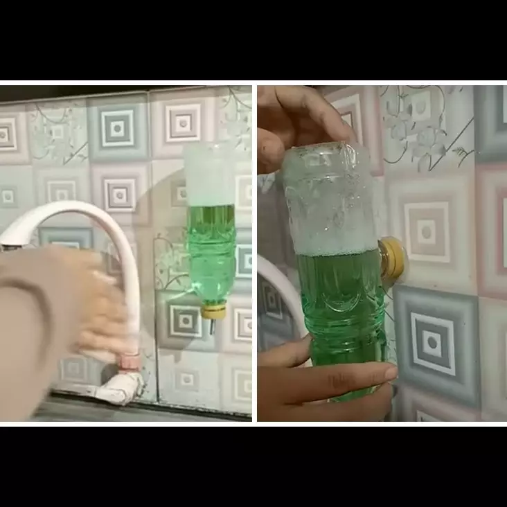 Cara kreatif bikin dispenser sabun cuci tangan dari botol bekas, hasilnya bikin takjub