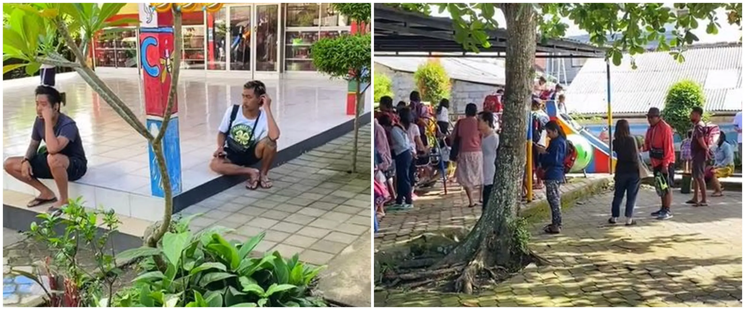 Momen kocak bapak-bapak jaga anaknya di TK, penampilannya bikin nyengir