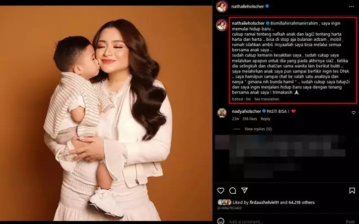 Nathalie minta Sule berhenti nafkahi Adzam © berbagai sumber