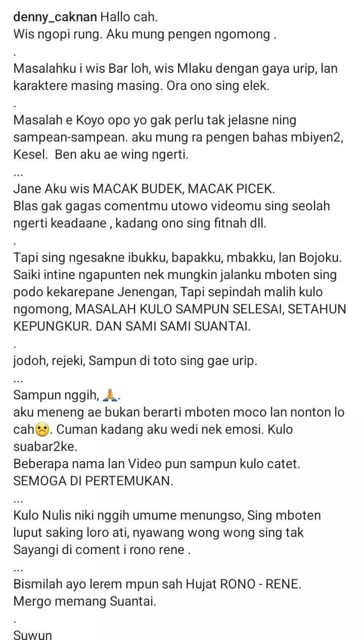 postingan baru denny caknan Instagram postingan baru denny caknan Instagram