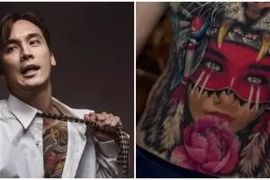 Tak hapus wajah Syahnaz Sadiqah di punggung, Rendy Kjaernett pilih timpa tato, begini hasilnya