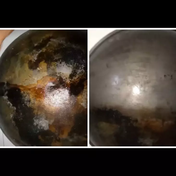 Tanpa air panas atau direndam, ini cara merontokkan kerak gosong di pantat wajan cuma pakai 2 bahan