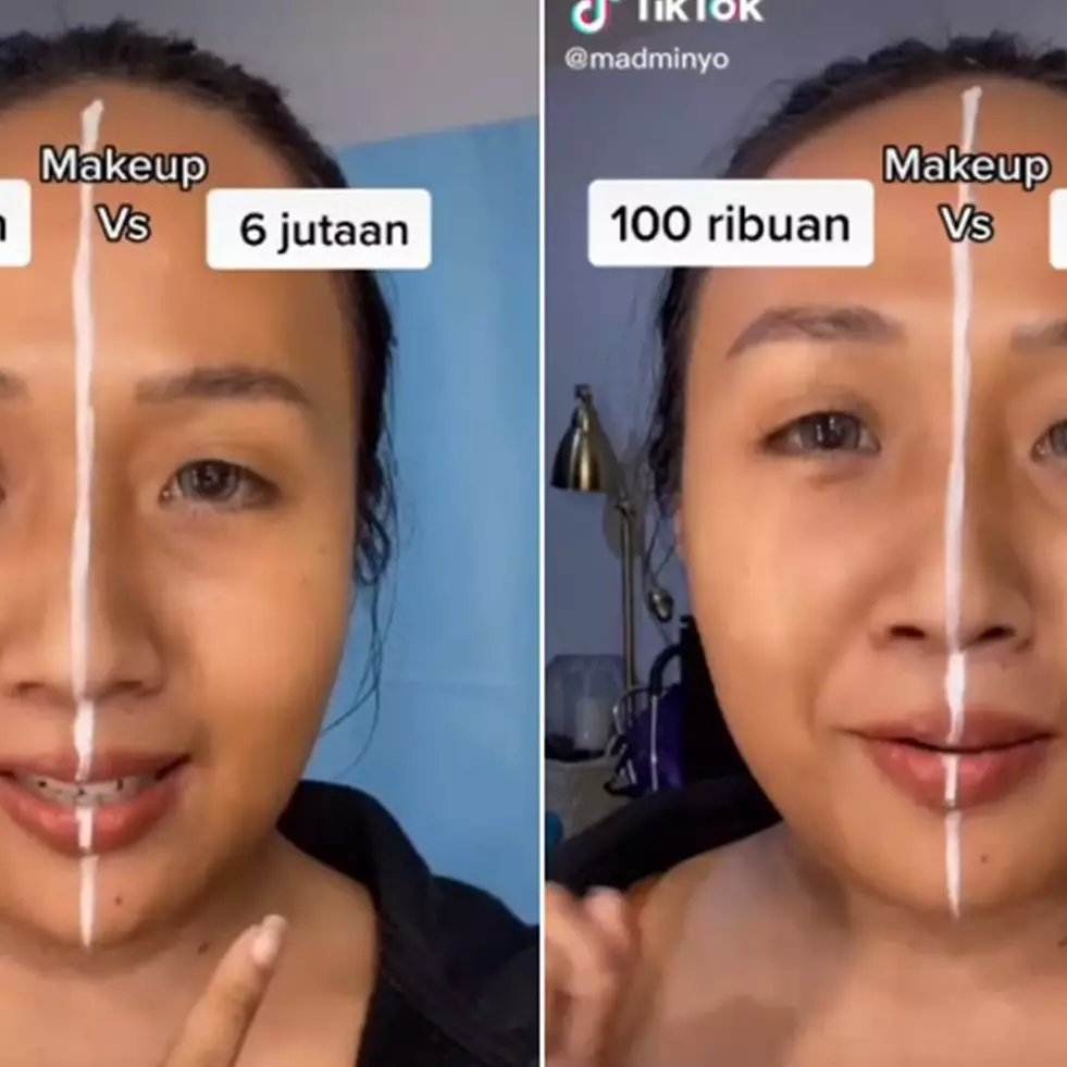 Potret hasil makeup Rp 100 ribu versus Rp 6 jutaan, endingnya susah dibedakan
