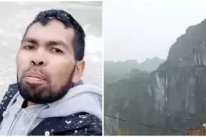 Pria ini bagikan momen langka hujan salju di Papua, penampakannya bak di Eropa