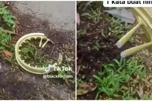 Pengendara ini ketiban apes karena pelek palsu, penampakan motornya bikin nyesek