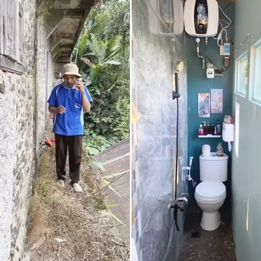 Kamar mandi ramping dibangun di lahan sempit bak gang senggol dalamnya mewah &amp; estetik, 9 potretnya