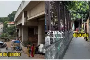 Penampakan pemukiman di Jakarta ini mirip Rio De Janeiro di Brazil, sumpek tapi otentik
