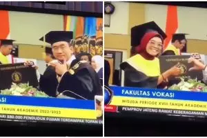 Rektor ikuti gaya selebrasi mahasiswa saat prosesi wisuda, 7 potretnya bukti the real act of service