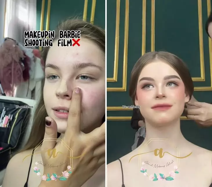 makeup mirip patung © TikTok