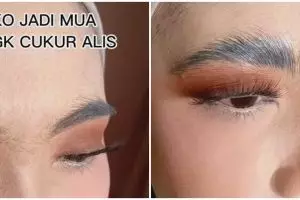 MUA berhasil rias pengantin jadi flawless tanpa cukur rambut wajah, 9 transformasinya bikin salut