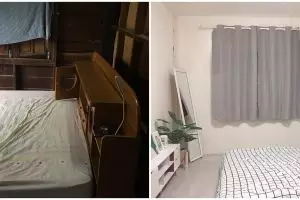 Selamat tinggal bilik usang, potret before after makeover kamar tidur jadi glow up ini beda drastis