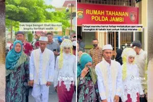 Berkali-kali usap air mata, momen haru ibu dampingi anak menikah di penjara ini bikin terenyuh