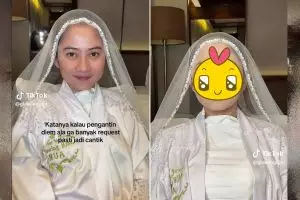 Gara-gara salah pilih softlens, wanita di-makeup jadi pengantin ini bikin warganet senam jantung
