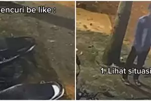 Momen pencuri motor tertangkap basah oleh pemiliknya, triknya bikin lebih waspada
