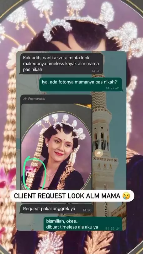 pengantin minta dirias mirip ibunya saat nikah © instagram