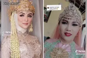 Wanita ini bandingkan MUA pilihan sendiri vs mertua, hasil makeup-nya bagai langit dan bumi