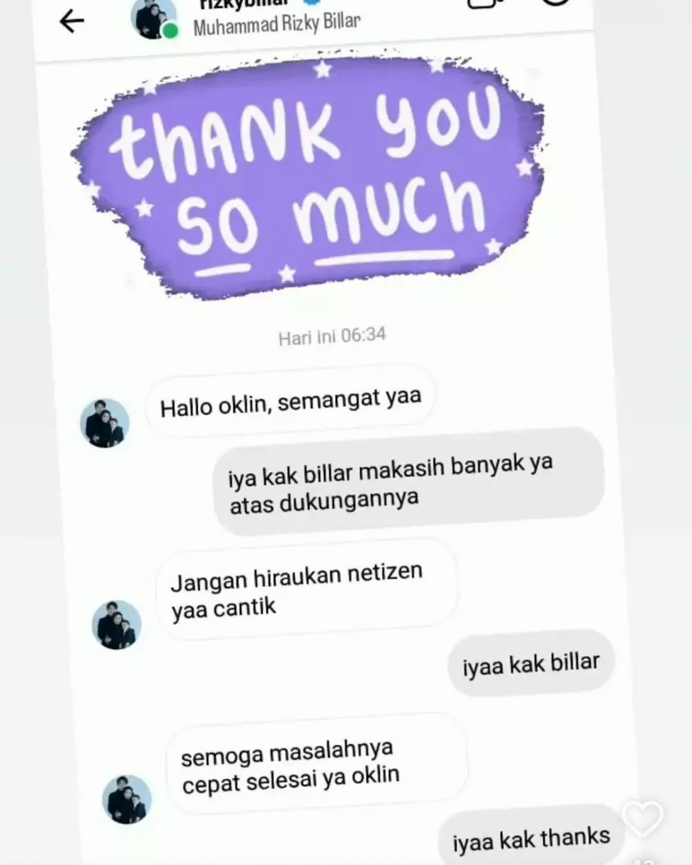 rizky billar dituding godain oklin fia © instagram