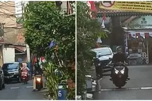 Kesal kendaraan parkir sembarangan di jalan umum, wanita ini pasang spanduk tulis sindiran menohok