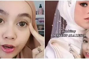 11 Transformasi wanita recreate makeup pernikahan Lesty Kejora, hasilnya plek ketiplek