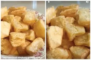 Tanpa direbus dulu, ini trik goreng singkong agar merekah, gurih, dan tak menyerap minyak