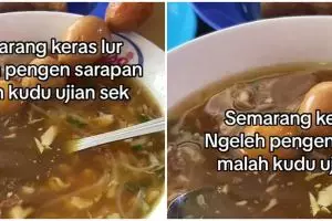 Tulisan menu warung soto di Semarang ini bikin puyeng, bacanya serasa ngerjain soal matematika