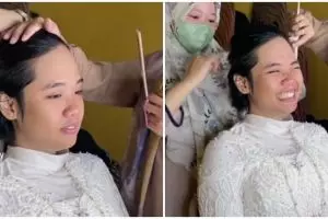 Bukti kekuatan makeup lebih dari photoshop, wanita tomboi disulap jadi pengantin ini cantiknya pol