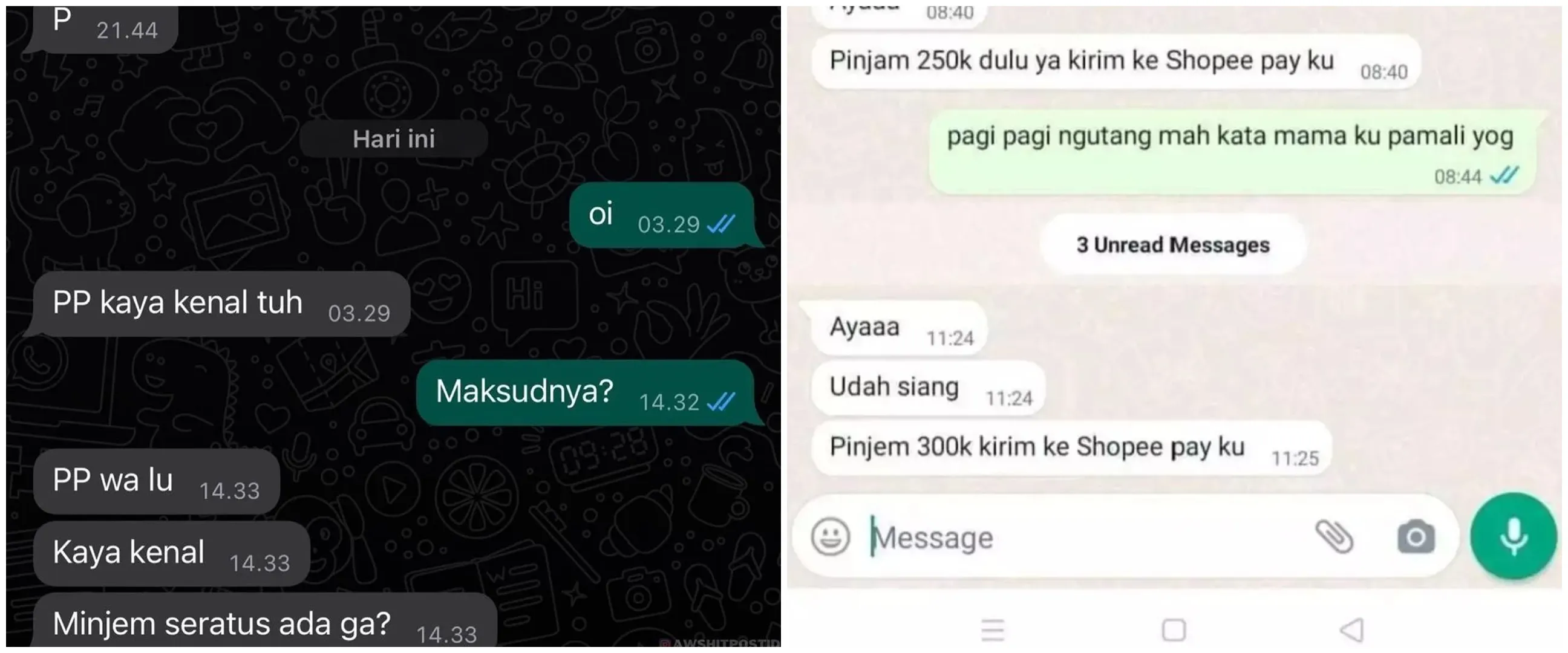 11 Chat kocak teman pengin ngutang ini modus operandinya bikin tepuk jidat