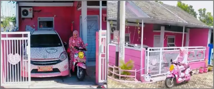 11 Potret rumah bernuansa Hello Kitty ini bikin takjub, mobil sampai motor warnanya pink