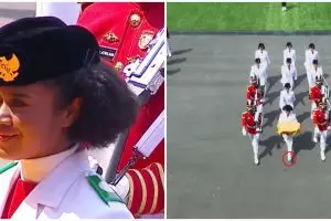 Tetap tenang meski sepatu lepas, begini cara Lilly Indriani pembawa baki alihkan perhatian presiden