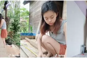 Wanita ini makeover dapur kayunya jadi cantik, 9 potret hasilnya bukti kalau cewek serba bisa