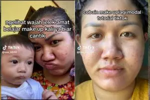 Potret hasil makeup gagal dari emak-emak ini buktikan merias wajah memang butuh proses