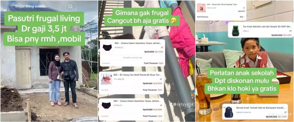 ibu 3 anak frugal living © TikTok