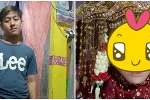Jadi kelinci percobaan istri, potret suami di-makeup pengantin adat wanita ini bikin mata tak berkedip
