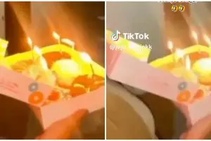 Momen wanita salah tanggal saat kasih surprise ultah ke teman ini bikin ngakak, endingnya malu abis