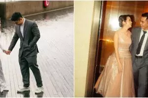 9 Gaya prewedding Gritte Agatha bak anak SMA sedang kasmaran, remake foto saat masih pacaran