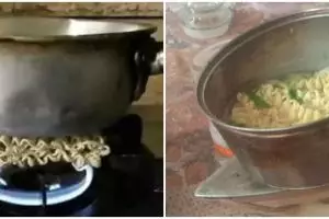 Cara nyeleneh warga +62 saat masak mi instan ini mindblowing, 11 potret kocaknya bikin geleng kepala