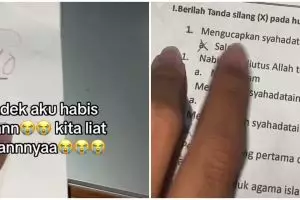 Wanita ini bacakan jawaban kocak adiknya yang masih SD saat ujian, kok bisa kepikiran ya?