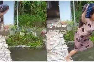 Trik bikin pelampung dari sarung buat renang di kali ini bikin kangen masa kecil, anak 90-an relate