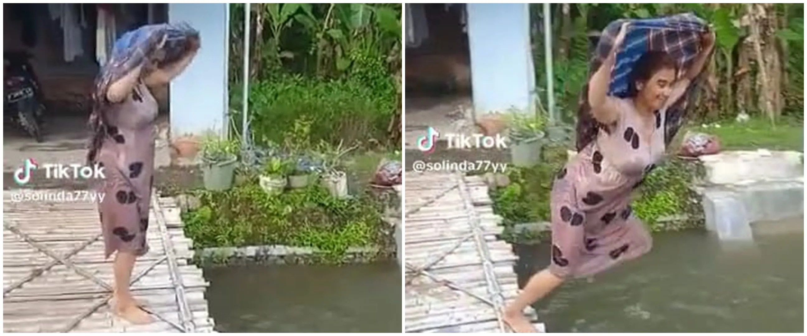 Trik bikin pelampung dari sarung buat renang di kali ini bikin kangen masa kecil, anak 90-an relate